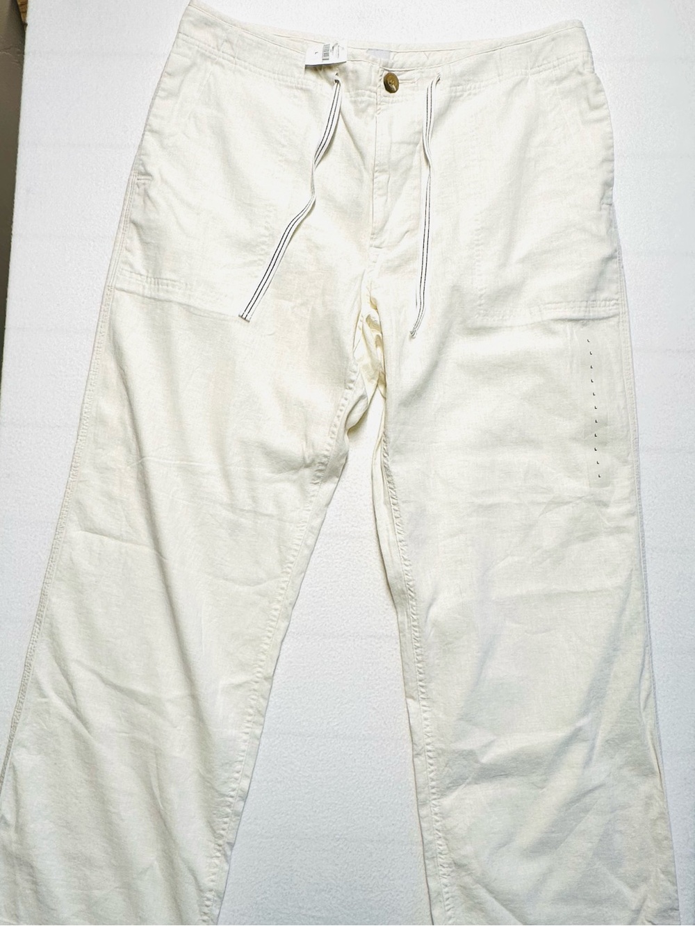 GAP Wide Leg Cream Drawstring Waist Pants